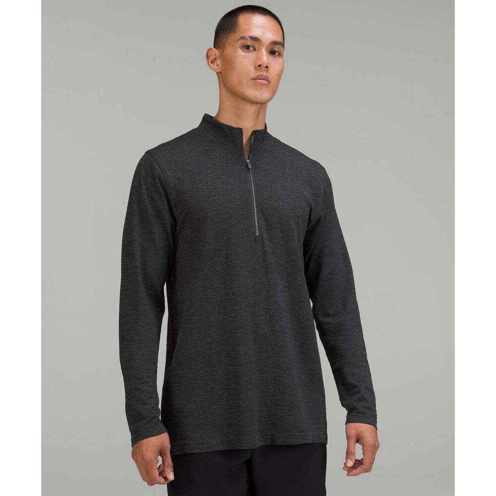 Lululemon L Metal Vent Tech Half-Zip Graphite Grey Black Pullover Athletica